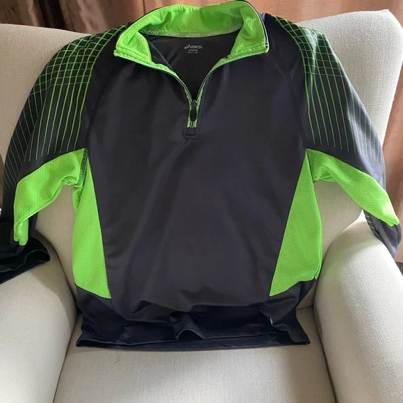 Asics Shirts Tops Asics Black And Green Performance Jersey